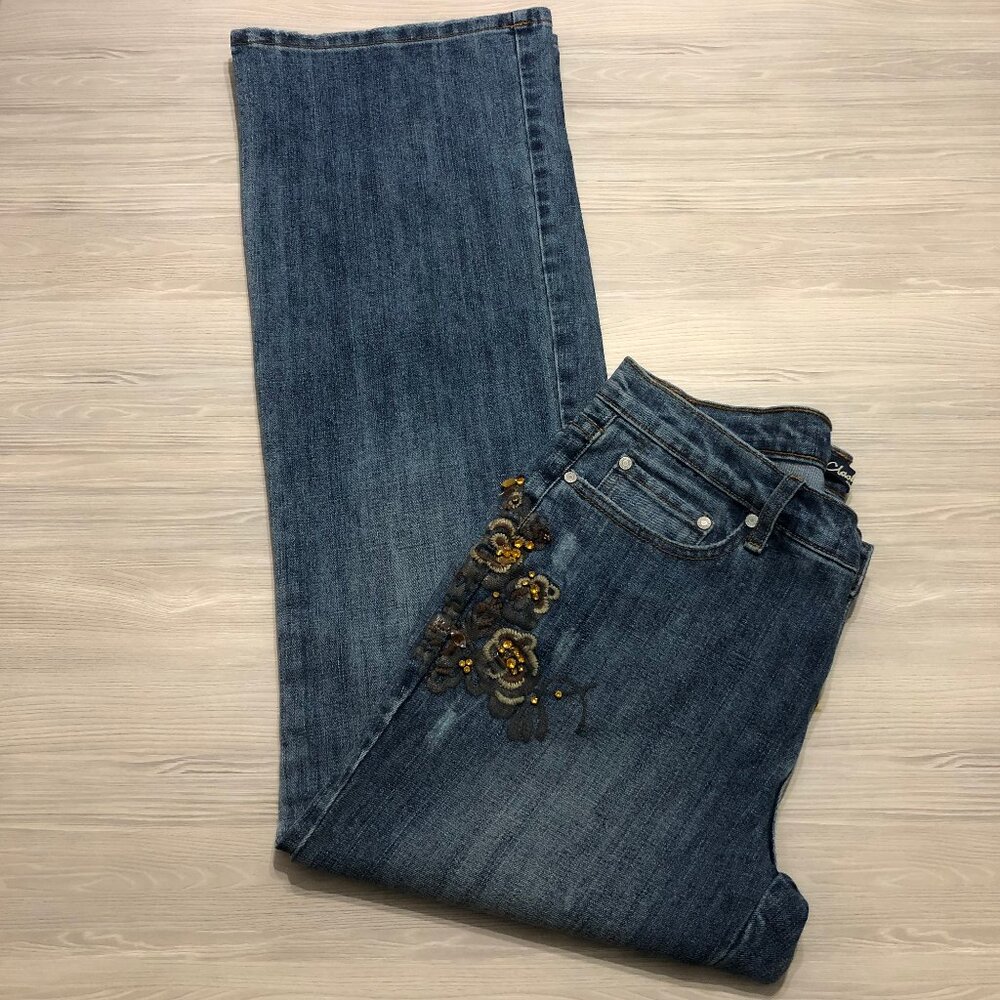 Clash Jeans USA Co Embroidered Faux Rhinestone Bootcut Blue Womens Jr Size 13 - Picture 12 of 15